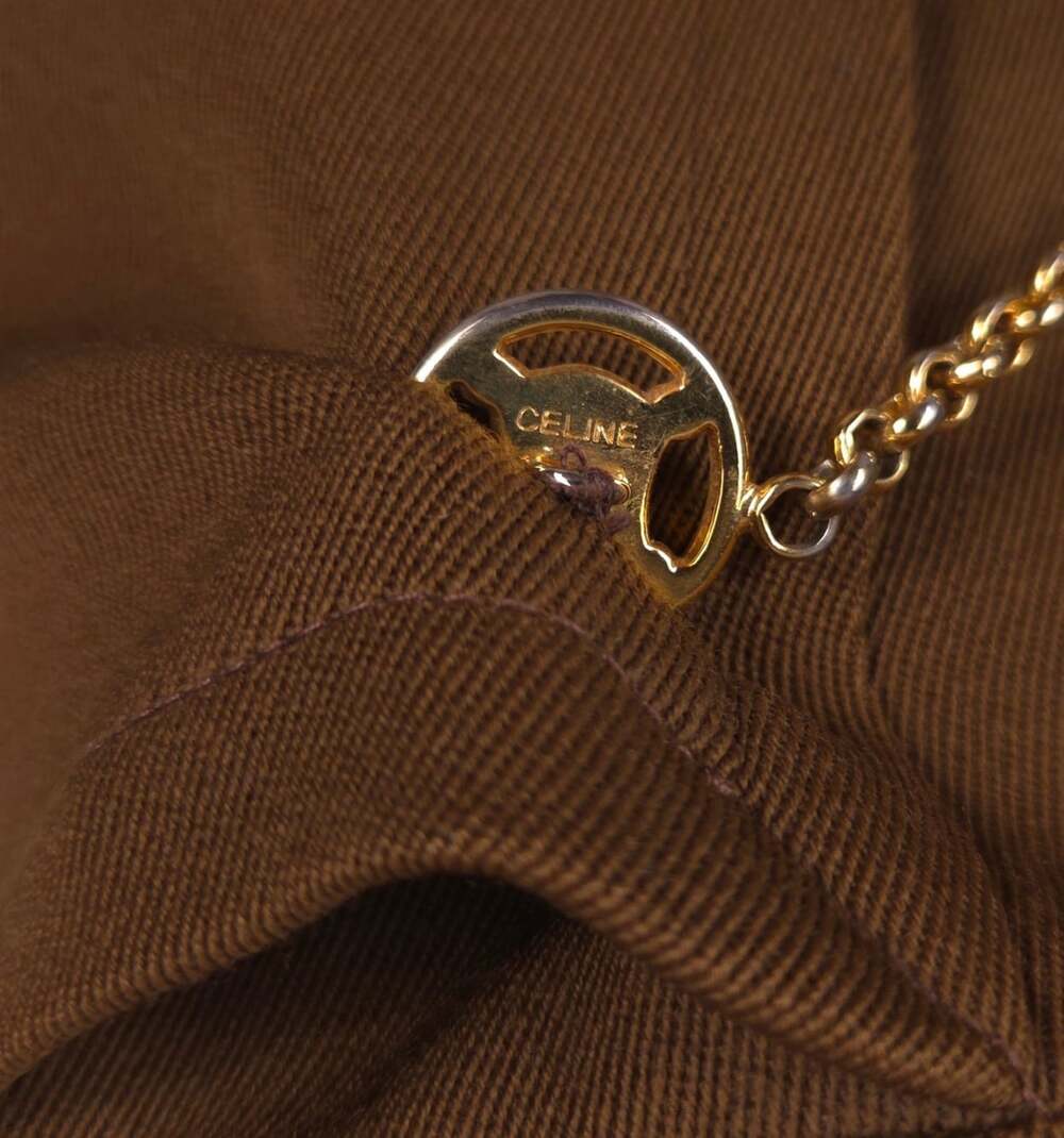 Vintage Celine Triomphe Chain Heavyweight Wool Skirt US 6 8 FR 40 Brown $1200 - Picture 5 of 8